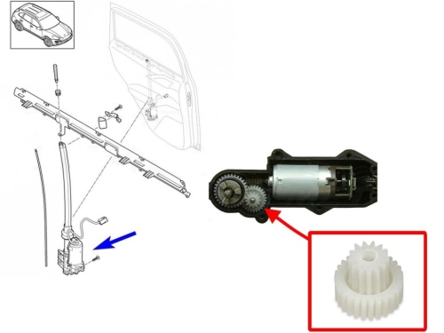 EK0411 cayenne, touareg hátso ajto napellenzo fogaskerek (2)